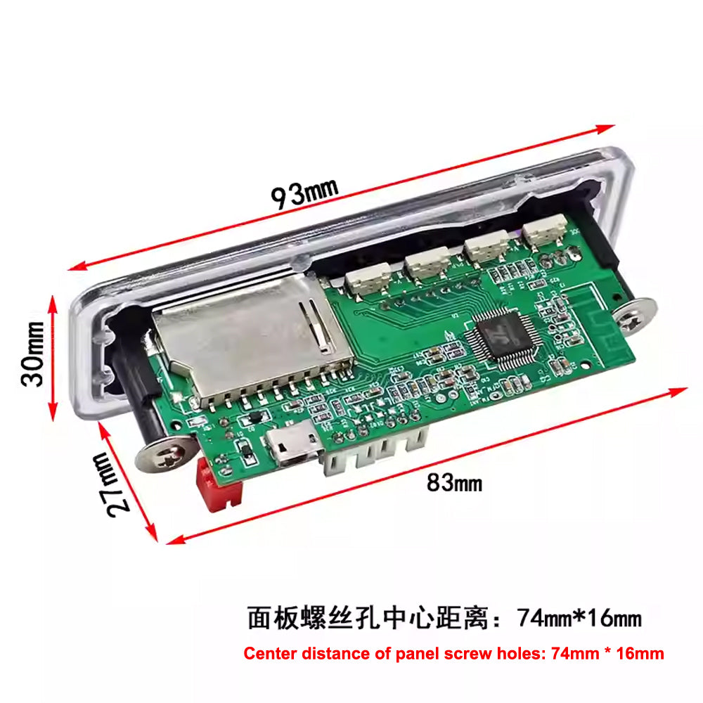 Module de carte de décodage MP3 5 V 12 V, carte de décodage FM / USB / Audio (emplacement pour carte SD) – vue 2