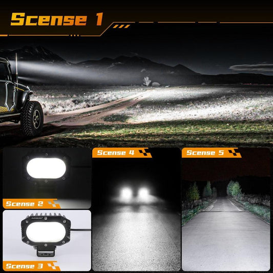 R4 série | 4 pouces 60W faisceau longue portée LED Pods Light blanc Driving Light – vue 2 – NOVADOMIO