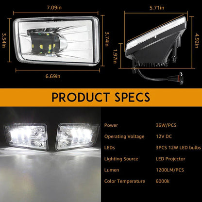 Lot de 2 36 W chromé LED antibrouillards 5202 pour GMC YUKON 2015–2016 – vue 5 – NOVADOMIO