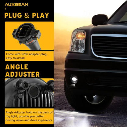 Lot de 2 24 W rond noir LED antibrouillards 5202 pour Chevrolet (Chevrolet) – vue 5 – NOVADOMIO