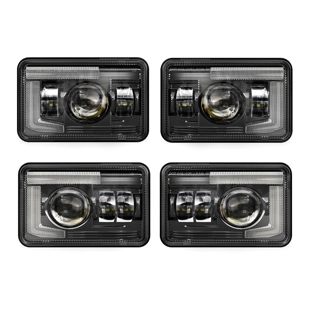 4x6 Inch DOT Sealed Beam LED Headlights avec DRL pour Peterbilt Kenworth Freightinger Ford Chevrolet