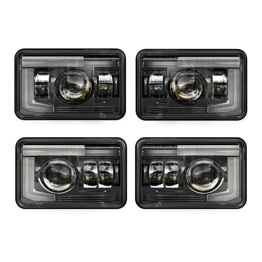 4x6 Inch DOT Sealed Beam LED Headlights avec DRL pour Peterbilt Kenworth Freightinger Ford Chevrolet