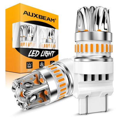 T25 3157 3156 Ampoules LED pour clignotants avant/arrière et feux latéraux 14W 6000LM sans erreur CAN-bus 3000K orange Y2