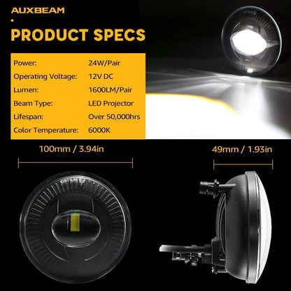 Lot de 2 24 W rond noir LED antibrouillards 5202 pour GMC Sierra 1500/2500/3500 2014–2018 – vue 6 – NOVADOMIO