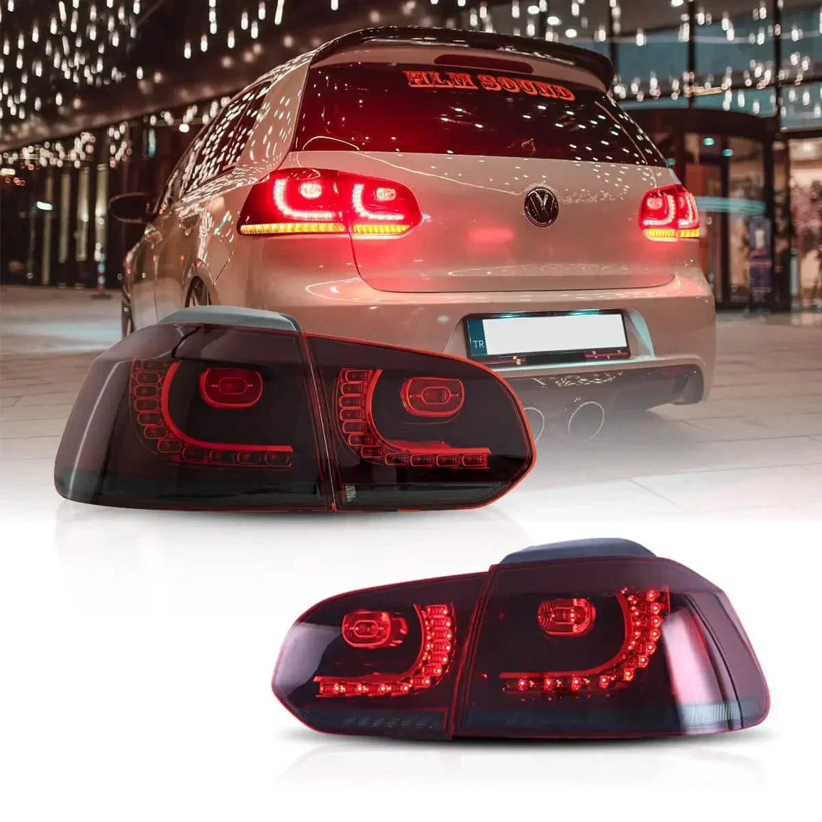 LED bloc de feux arrière avec orange Sequential clignotant pour 2008-2014 VW Golf 6th Gen Mk6 Hetchback