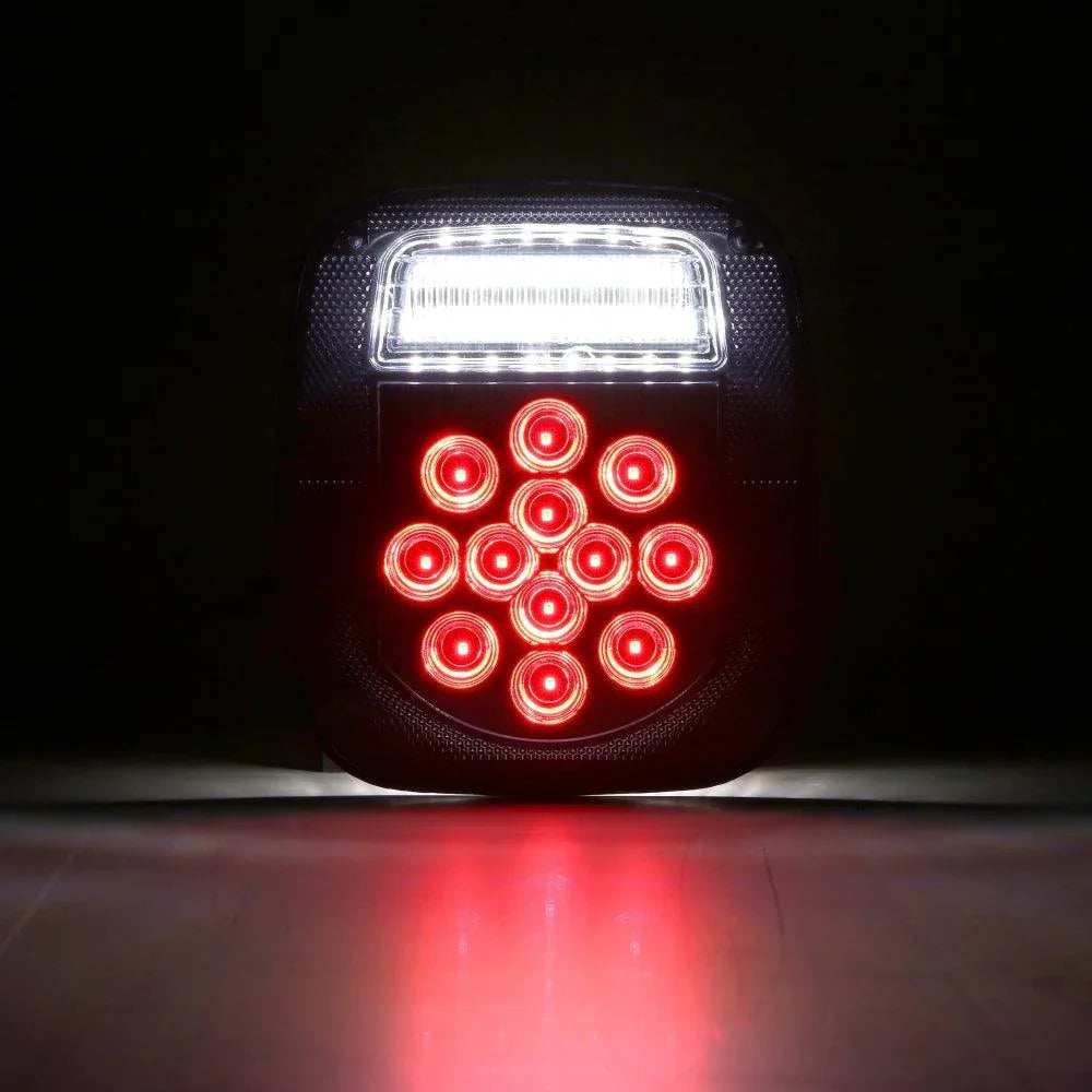 (2pcs/set) Universal Tail Lights 39LEDs Smoked noir pour Wrangler YJ TJ CJ Truck Trailer Van Boat – vue 3