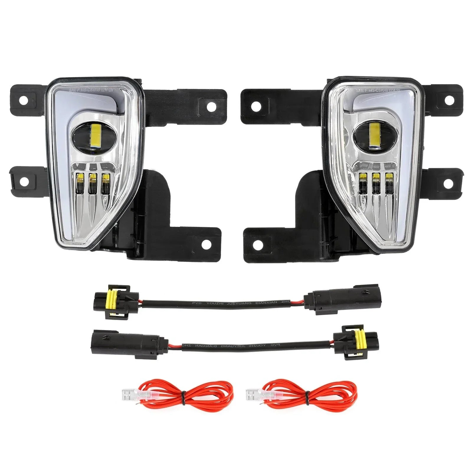 (2pcs/set) 45W DOT Approved LED Fog Lights avec DRL pour 2016-2018 Chevy Silverado 1500 (Chrome) – vue 13