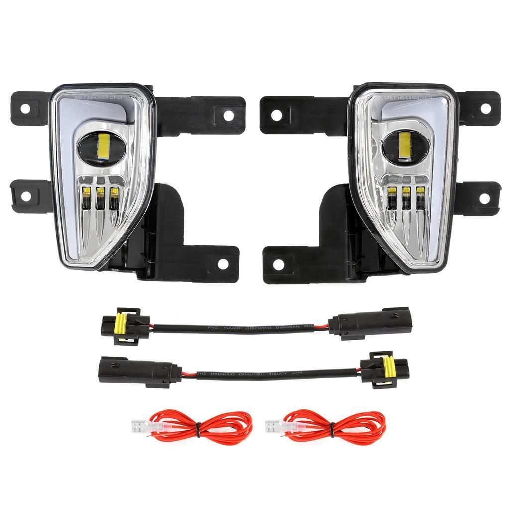 (2pcs/set) 45W DOT Approved LED Fog Lights avec DRL pour 2016-2018 Chevy Silverado 1500 (noir/Chrome) – vue 12
