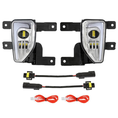 Lot de 2 45 W homologation DOT LED antibrouillards avec DRL pour 2016–2018 Chevrolet Silverado 1500 (noir/chromé) – vue 12