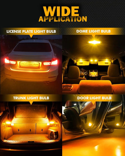 168 2825W5W T10 Ampoules LED pour plaque, feux latéraux et intérieur 3 W 400% plus lumineux CAN-bus anti-erreur orange B1