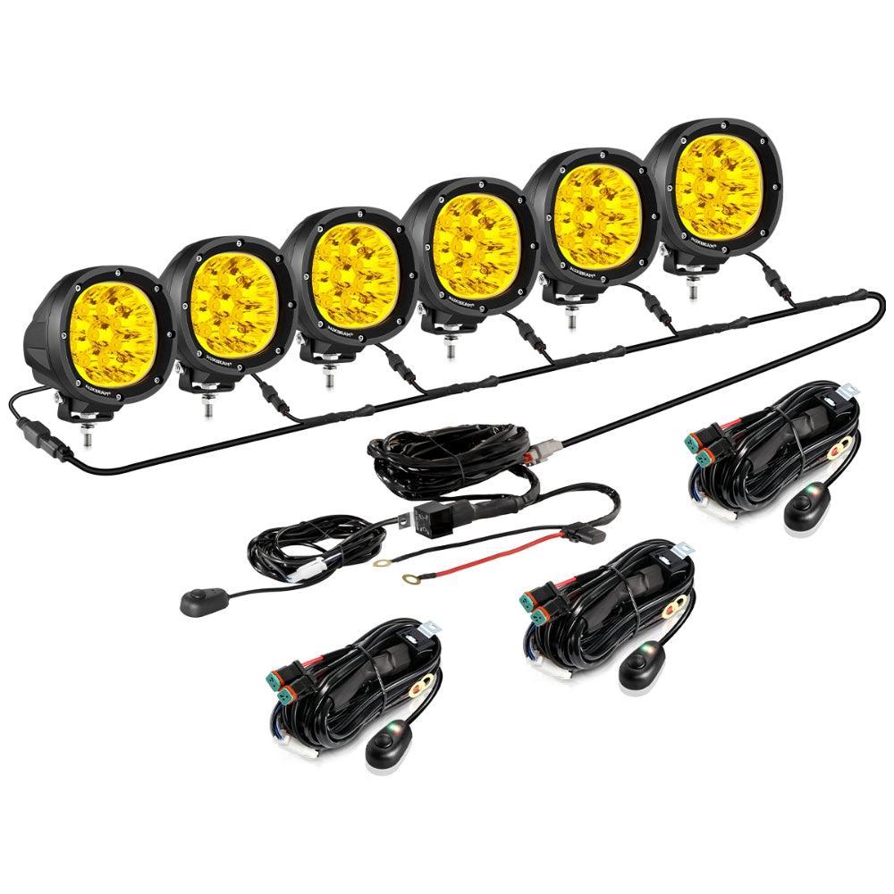 P4 série | 4 Inch 90W Round LED Driving Lights Spot orange Pod Lights – vue 20