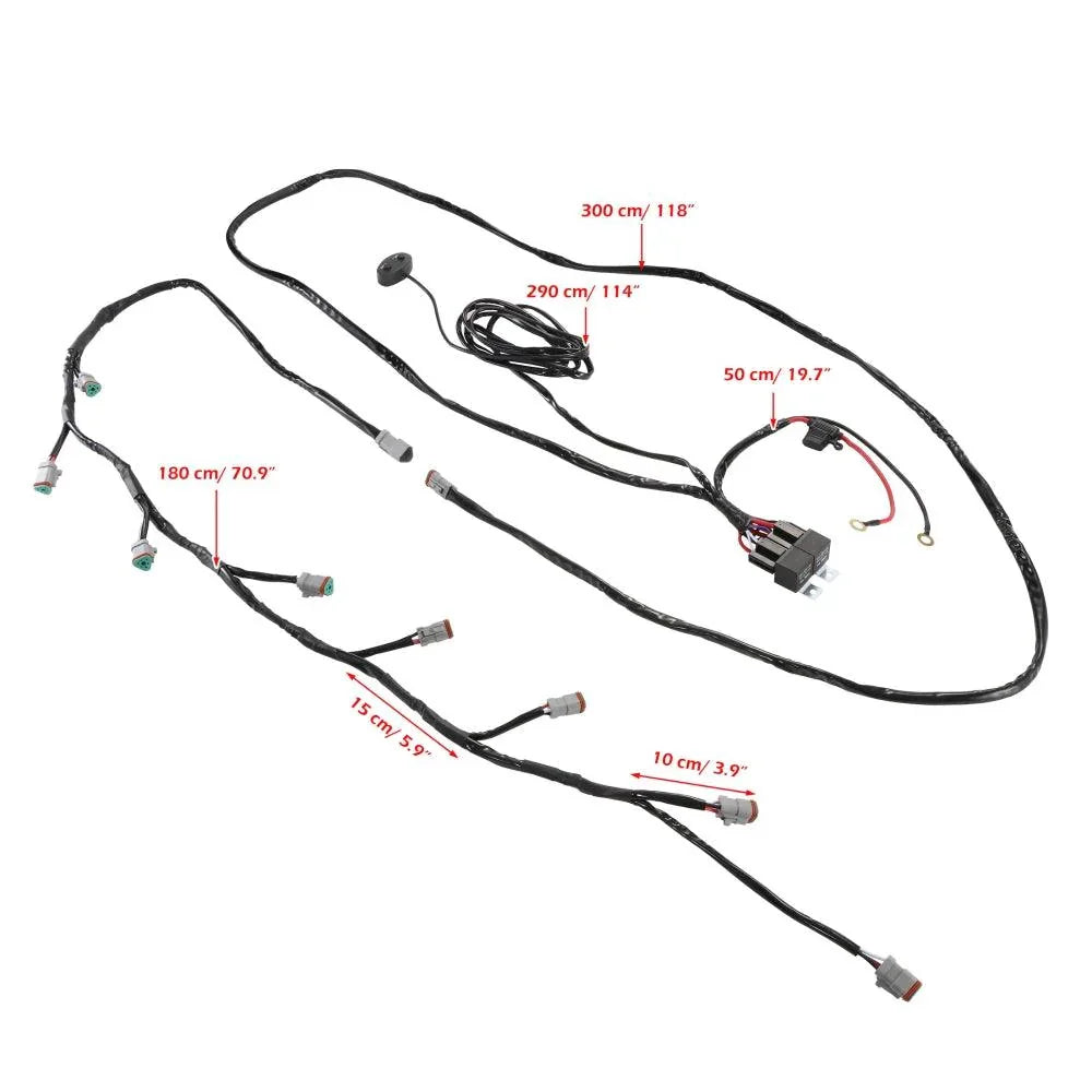 8-Projecteurs LED compacts Power Wiring Harness Kit avec 3 PIN DT Plug – vue 2