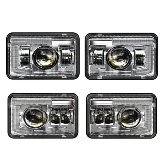 4x6 Inch DOT Sealed Beam LED Headlights avec DRL pour Peterbilt Kenworth Freightinger Ford Chevrolet