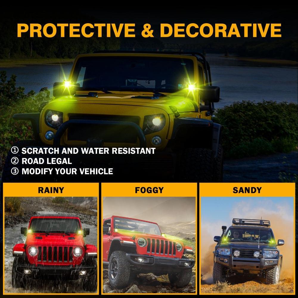 3" 40W LED Pods Light Spot/Flood Multicolor frame avec wiring harness pour JEEP – vue 18