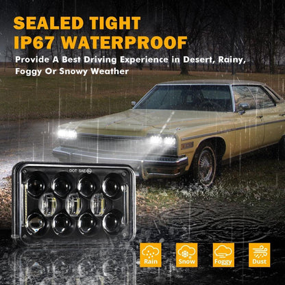 4×6 phares LED Rectangular phares avec DRL High feux de croisement homologation DOT pour Peterbil Kenworth Freightliner Ford