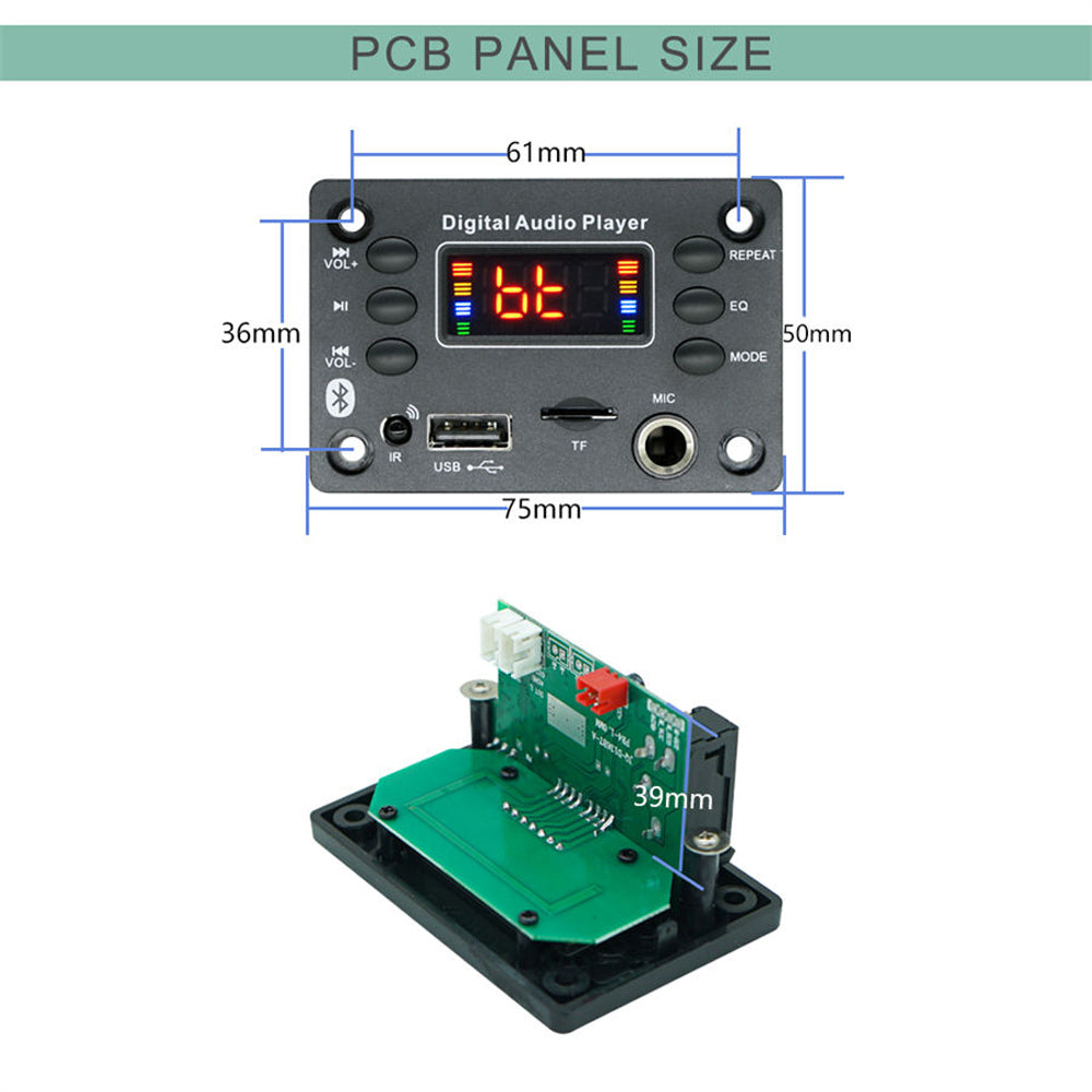 D136BT Bluetooth lecteur MP3 haut-parleur module MP3 carte décodeur avec Microphone – vue 6