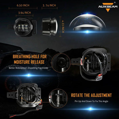 Lot de 2 4″ rond LED Fog Lamps avec 2 Brackets pour 2018 2019 2020 Jeep Wrangler JL JLU Jeep Gladiator JT – vue 3 – NOVADOMIO