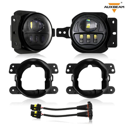 Lot de 2 30 W 4″ LED antibrouillards avec Adapter Ring & 2 Brackets pour Jeep Wrangler JL JLU 2018 2019 2020 2021, Jeep