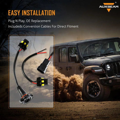 Lot de 2 30 W 4″ LED antibrouillards avec Adapter Ring & 2 Brackets pour Jeep Wrangler JL JLU 2018 2019 2020 2021, Jeep