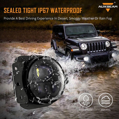 Lot de 2 30 W 4″ LED antibrouillards avec Adapter Ring & 2 Brackets pour Jeep Wrangler JL JLU 2018 2019 2020 2021, Jeep