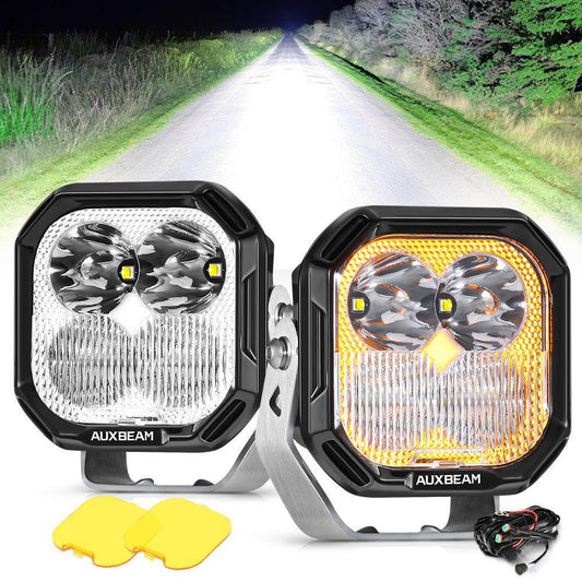 Color Play série 3 Inch 100W Combo Projecteurs LED compacts tout-terrain avec blanc DRL & orange clignotant Lights
