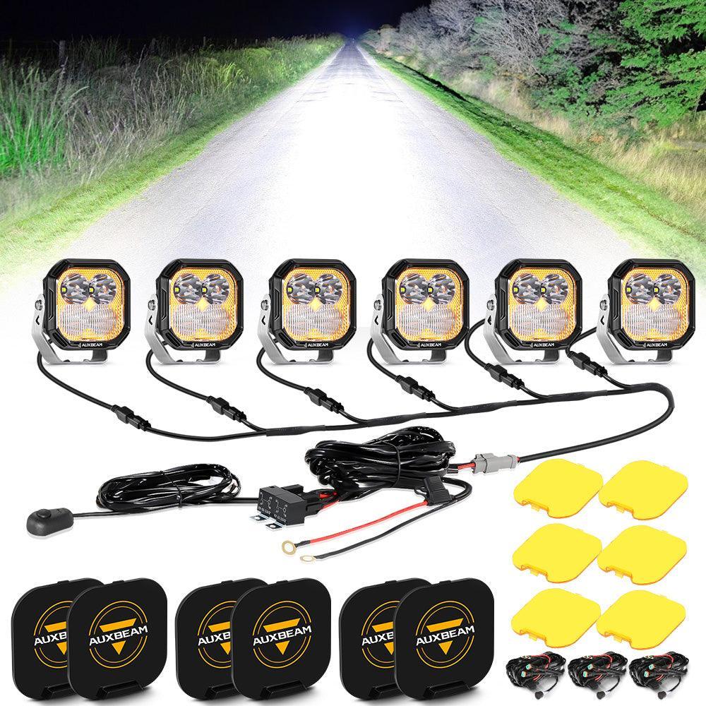 Color Play série 3 Inch 100W Projecteurs LED compacts tout-terrain avec blanc DRL & orange clignotant Lights – vue 30