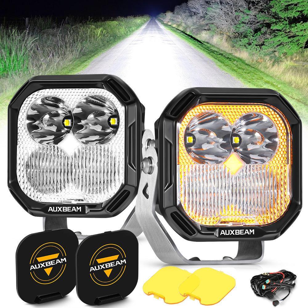 Color Play série 3 Inch 100W Combo Projecteurs LED compacts tout-terrain avec blanc DRL & orange clignotant Lights – vue 8