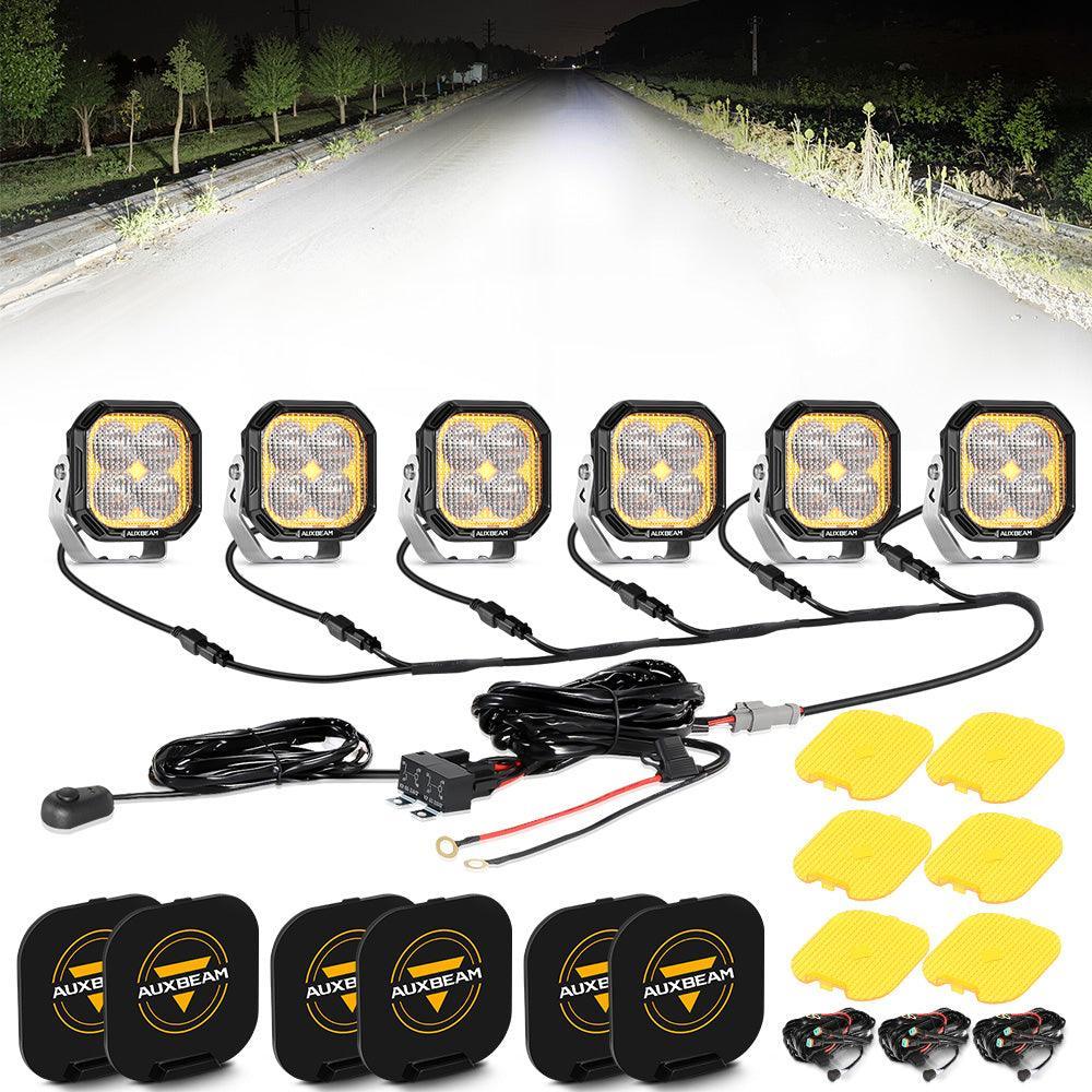 Color Play série 3 Inch 100W Flood Projecteurs LED compacts tout-terrain avec blanc DRL & orange clignotant Lights – vue 14