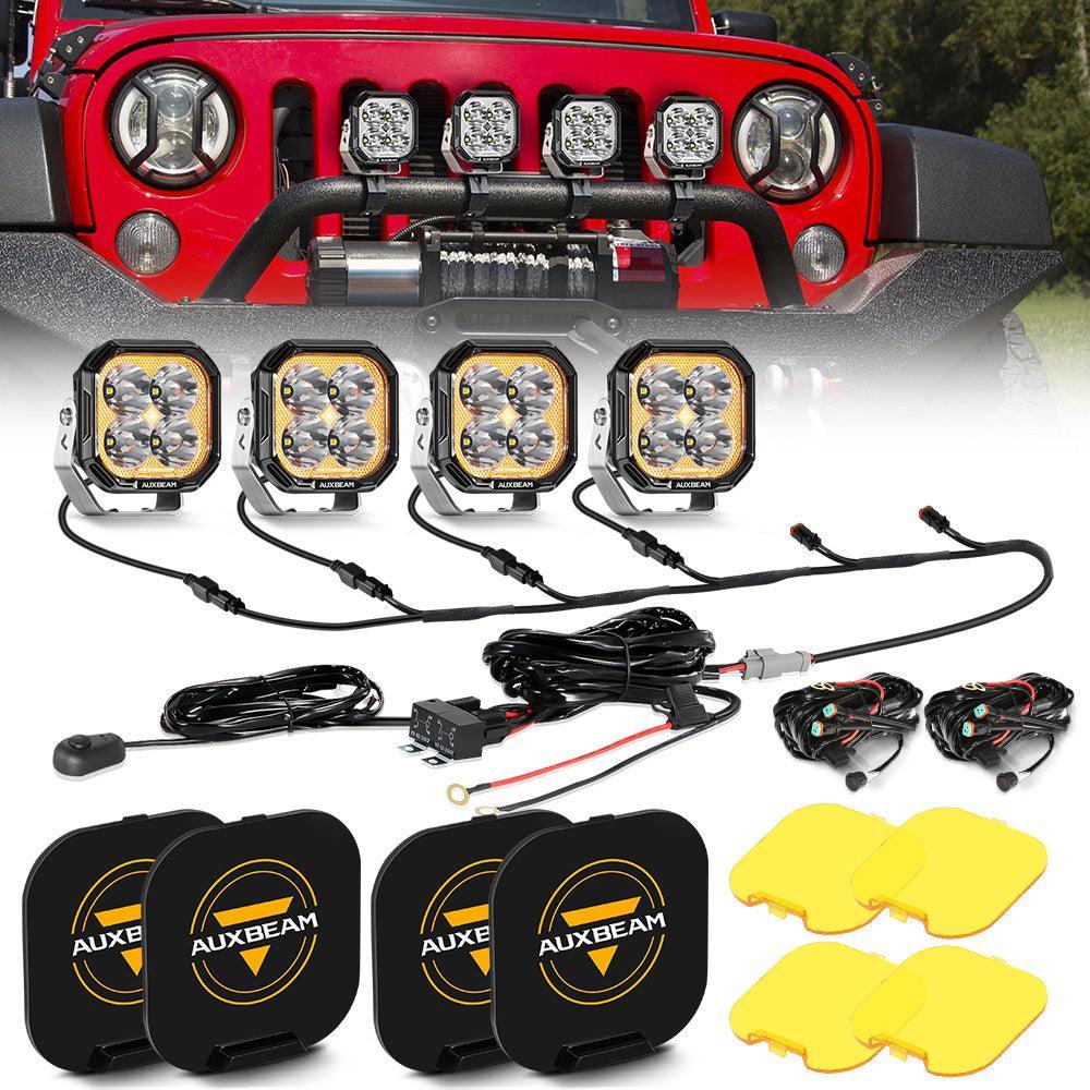 Color Play série 3 Inch 100W Projecteurs LED compacts tout-terrain avec blanc DRL & orange clignotant Lights – vue 15