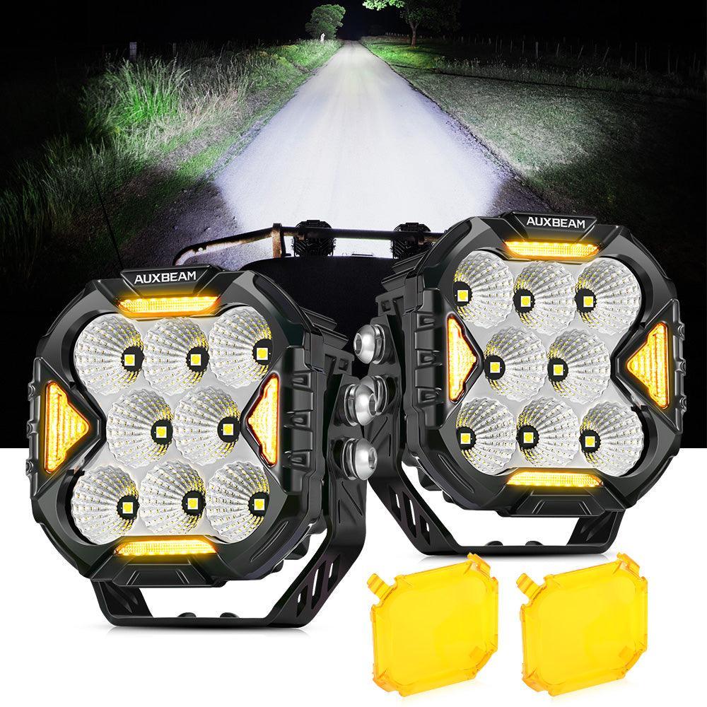 CUBE-Z série 4 Inch Flood Projecteurs LED compacts tout-terrain avec blanc DRL & orange clignotant Lights