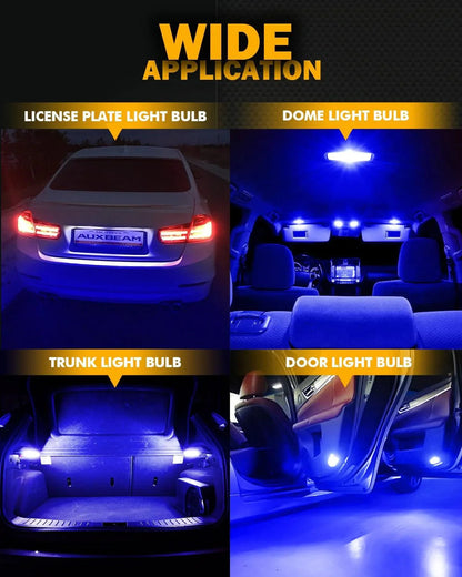 168 2825W5W T10 Ampoules LED pour plaque, feux latéraux et intérieur 3 W 400% plus lumineux CAN-bus anti-erreur bleu B1 série