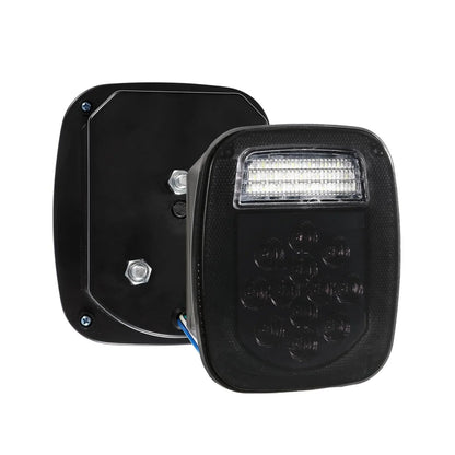 Lot de 2 universel feux arrière 39LEDs Smoked noir pour Wrangler YJ TJ CJ camion Trailer Van bateau – vue 12 – NOVADOMIO