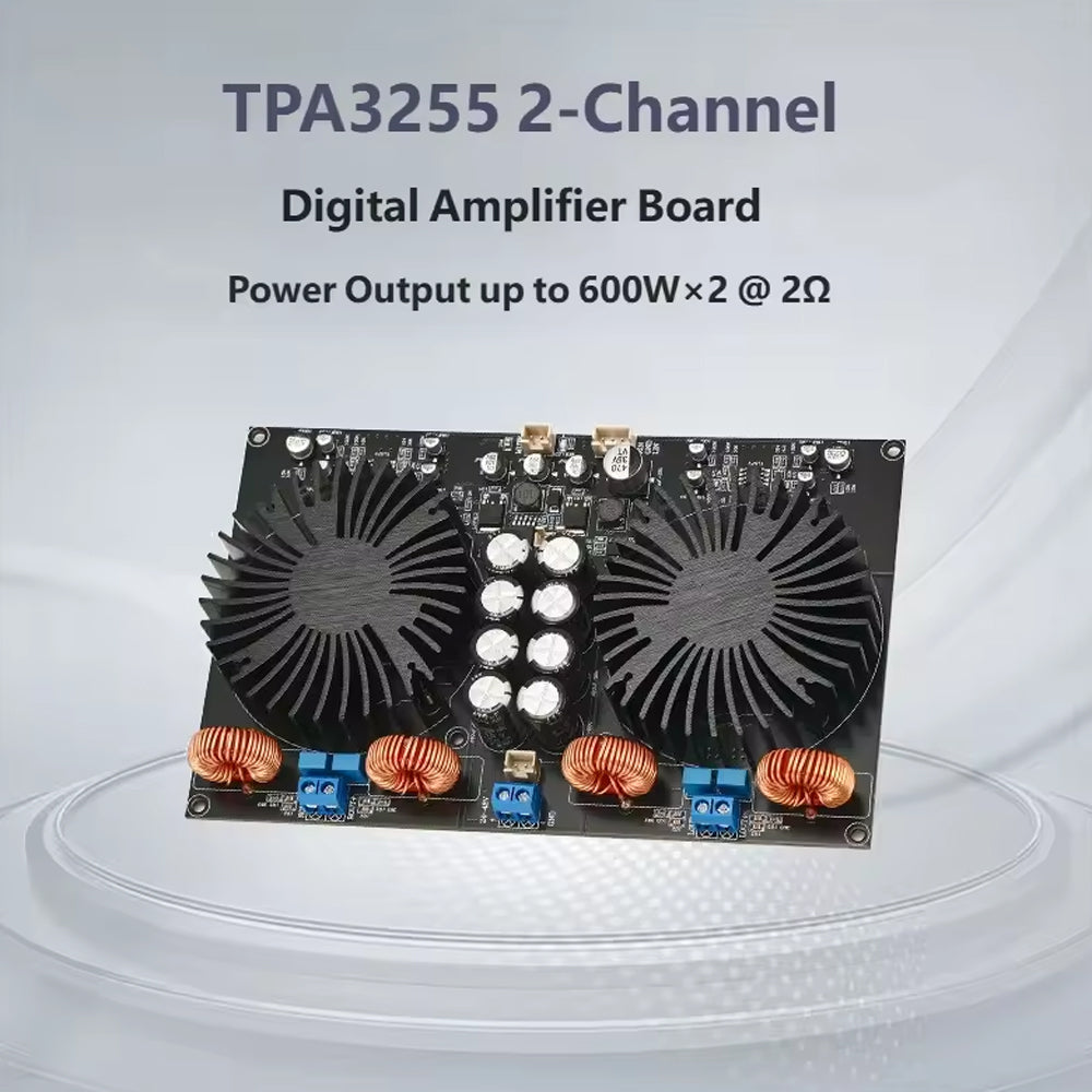 Carte amplificateur numérique TPA3255 à 2 canaux, 600 W × 2, HiFi classe D, pour haut-parleurs 2Ω / 4Ω / 8Ω, DC24-48 V…