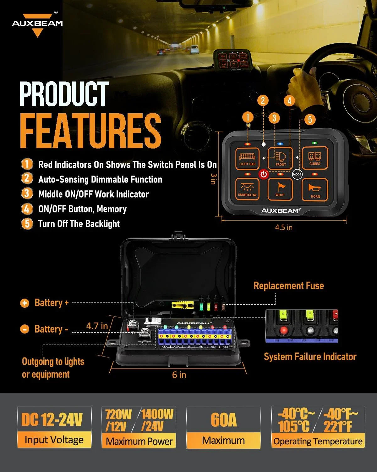 AR série 6/8 voies LED panneau de commande,tout-terrain Controller – vue 11