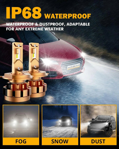H4/9003 Ampoules de phare LED 70W 18000LM F-16 Plus série Brightest 6000K blanc froid – 2 ampoules – vue 7 – NOVADOMIO