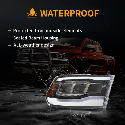 LED bloc optique avant Reflection Bowl pour 2009–2018 Dodge Ram 4th Gen 1500 2500 3500 – vue 6 – NOVADOMIO