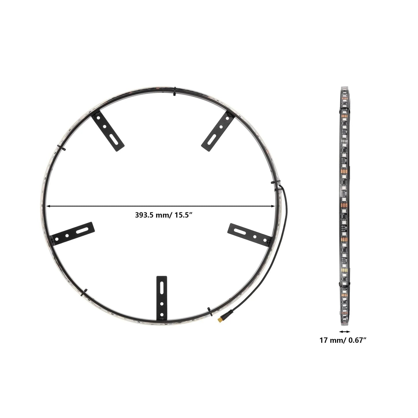 (4pcs/set) 15.5" RGB LED Wheel Ring Lights Magic Dream Color Neon Rim Light avec APP & RF Remote Control – vue 9