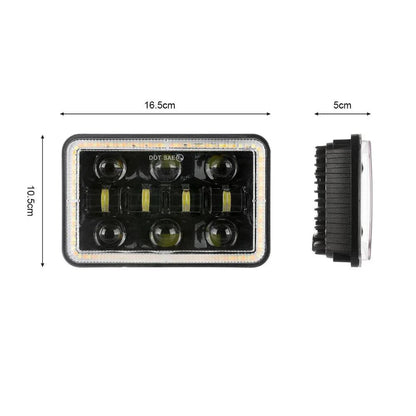 Lot de 2 4×6″ optique scellée LED phare avec feux de route/croisement DRL clignotant – vue 9 – NOVADOMIO
