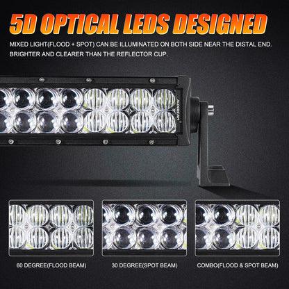 50″ 5D série droit/courbé faisceau combiné Double Row Barres LED pour SUV ATV UTV camions pick-up bateau – vue 3 – NOVADOMIO