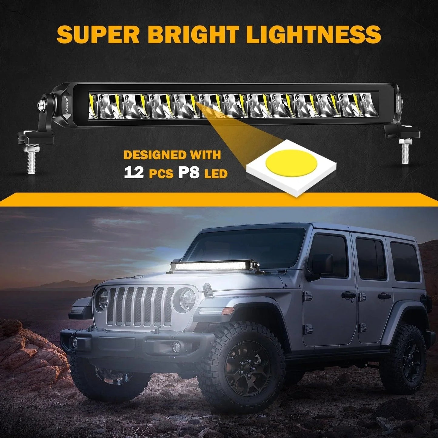 SP-basic série 12 Inch 60W 6600LM Single Row Off Road Barres LED – vue 3