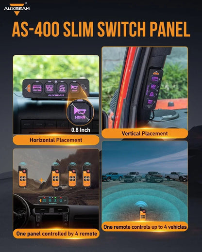 AS-400 RGB Slim panneau de commande avec APP&télécommande, modes bascule / momentané / impulsion (sortie simple) – vue 5