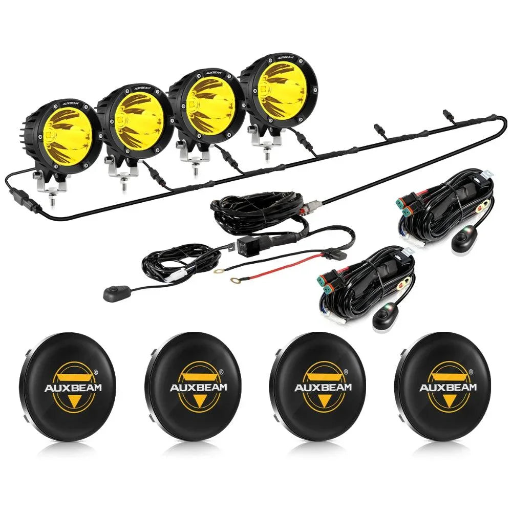 C4 série | 4 Inch 100W Spot Round LED Pods orange LED Driving Lights – vue 17