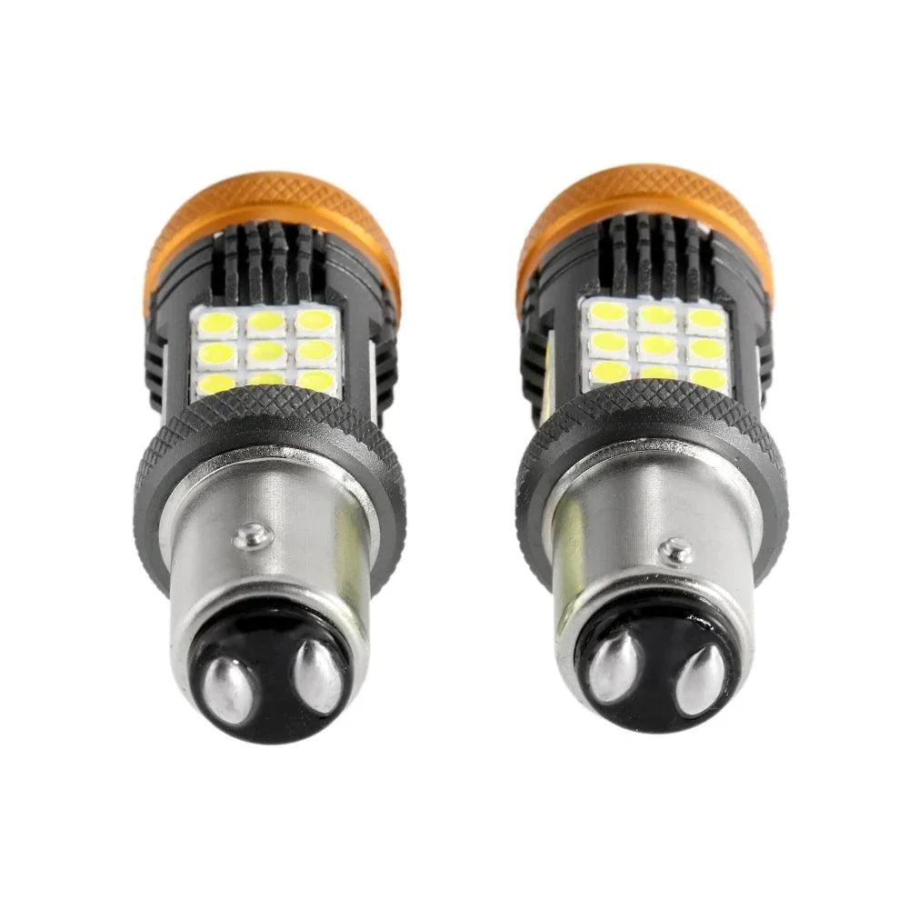 (2pcs/set) 🆕1157 BAY15D 1156 BA15S BAU15S blanc orange rouge Canbus Error Free No Hyper Flash LED clignotant DRL Brake Light…