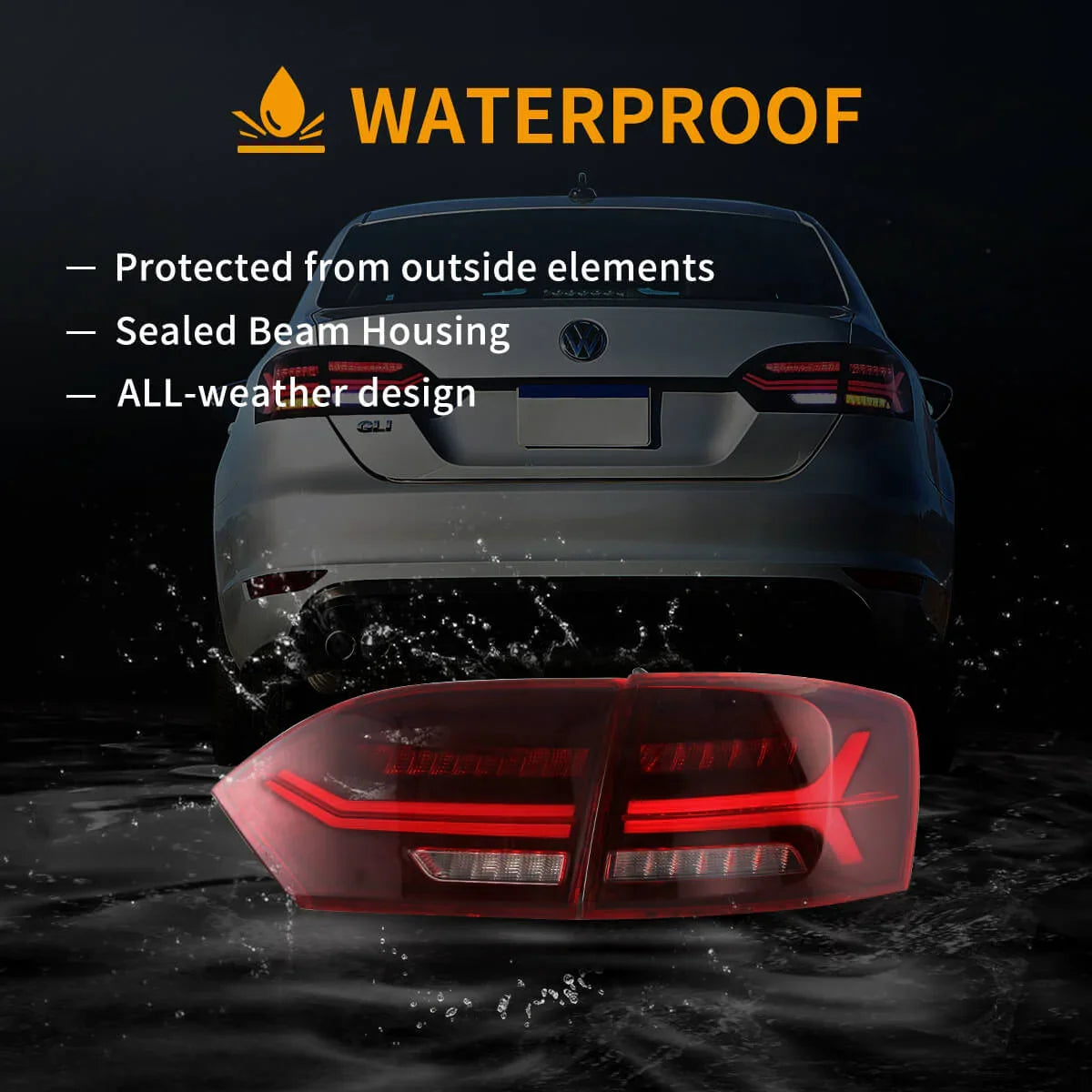 LED bloc de feux arrière avec Full LED Sequential clignotant pour 2011-2014 Volkswagen Jetta/Sagitar 6th Gen (A6) – vue 13