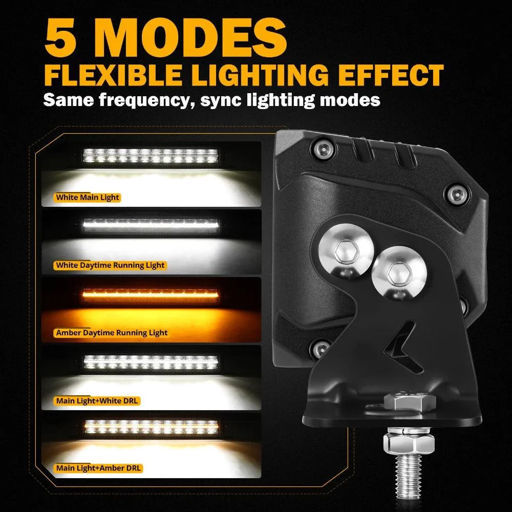 SP-DRL série 22 Inch 139W 16320LM Dual Row Off Road Barres LED avec orange&blanc DRL – vue 5