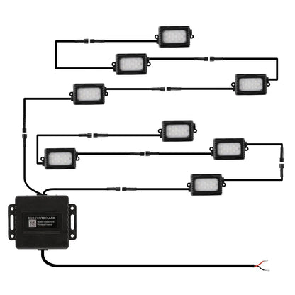 Magic Dream couleur RGB LED éclairages de soubassement Kit avec Bluetooth commande par application, Multicolor Chasing Neon