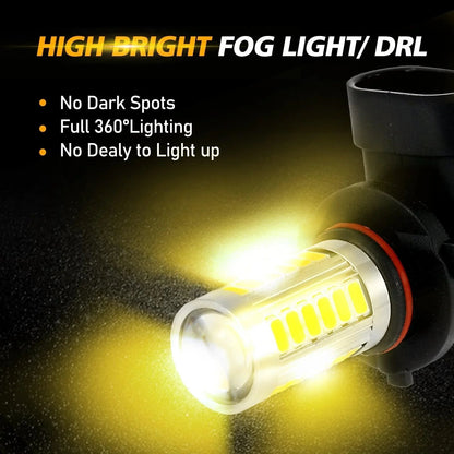 H10 9145 9140 HB3 LED Fog Light/DRL 50W 4000LM jaune doré 33LED série – 2 ampoules – vue 6 – NOVADOMIO