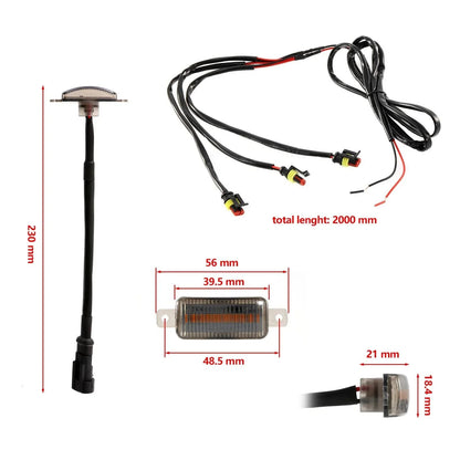 Lot de 3 LED avant feux de calandre style Raptor orange éclairage universel automobile Modification (orange shell/ boîtier