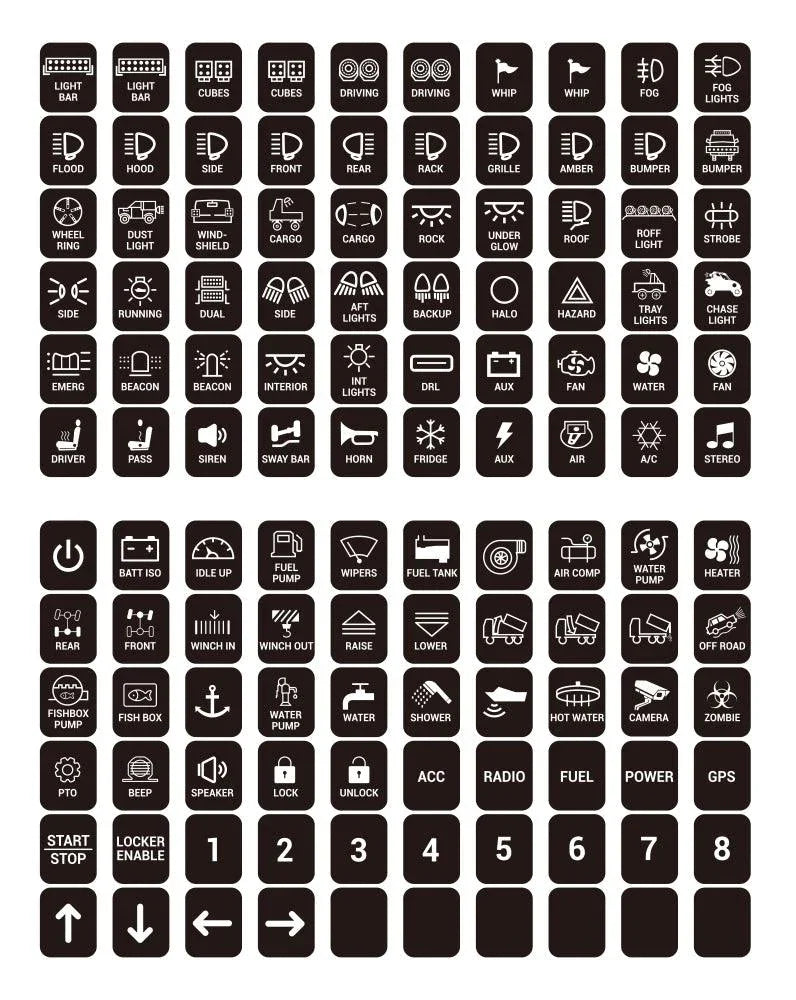 120 Universal Stickers pour AC-1200/AR-600/RA80 XL/RB80 XL panneau de commande – vue 8