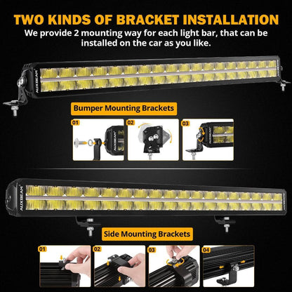 SP-DRL série 32″ 209 W 24 480 lm double rangée tout-terrain Barres LED avec orange&blanc DRL – vue 9 – NOVADOMIO